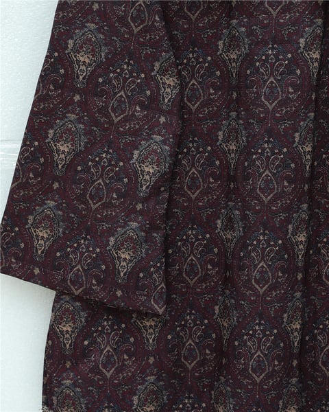Önlük Yaka Yarım Düğmeli Yırtmaçlı Kapitone Tunik  -Mürdüm-Tunik-307-0042-R09