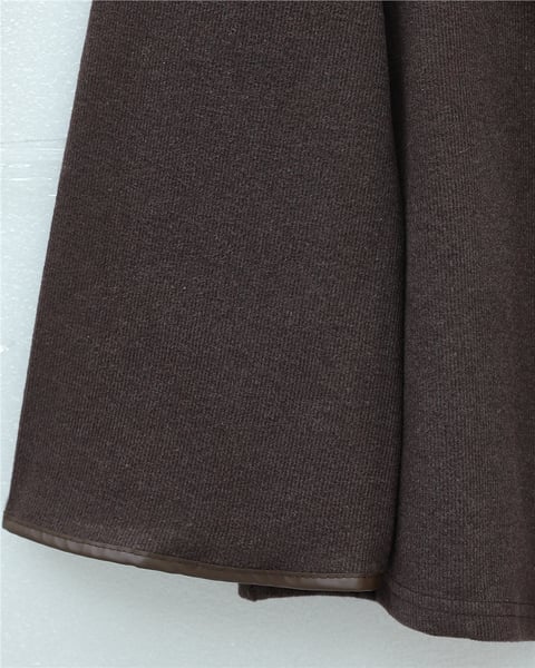 Kimono & Kaftan-Önü Bağlamalı Deri Detaylı Salaş Kimono  -Toprak-253-13091-R55