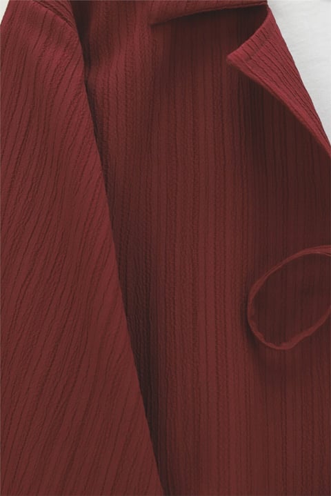 Önü Bağlamalı Etekli Krinkıl Takım  -Bordo-Takım-349-7034-R04