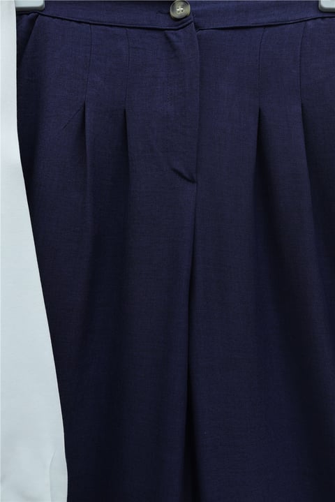 Önü Bağlamalı Yelek Pantolon İkili Takım    -Lacivert-Takım-346-3069-R03