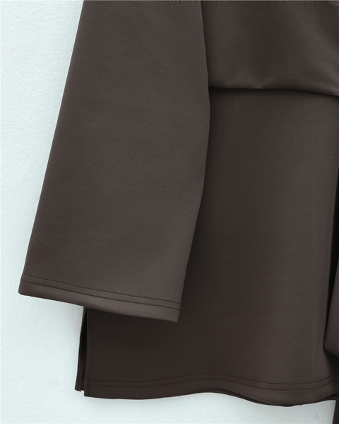 Önü Çapraz Bağlamalı Yırtmaçlı Scuba Takım  -K. Kahve-Takım-120-5151-R54