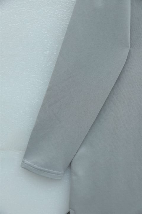 Önü Çiçek Nakışlı Bisiklet Yaka Penye Tunik -Gri-Tunik-253-13157-R11