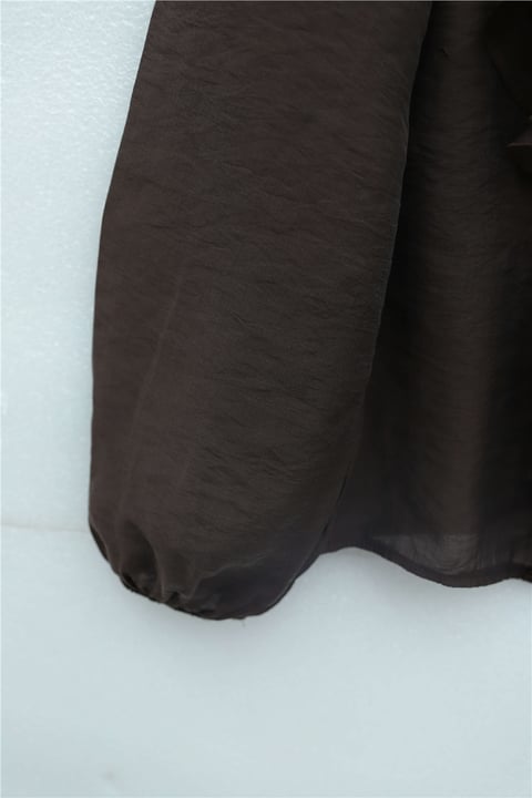 Önü Fırfırlı Kolu Lastikli Eteği Astarlı Çilek Takım  -Kahve-Takım-426-5320-R15