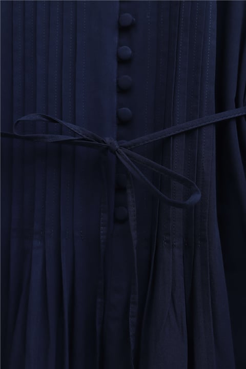 Önü Nervürlü Yarım Düğmeli Poplin Elbise -Laci-Elbise-111-61583-R03