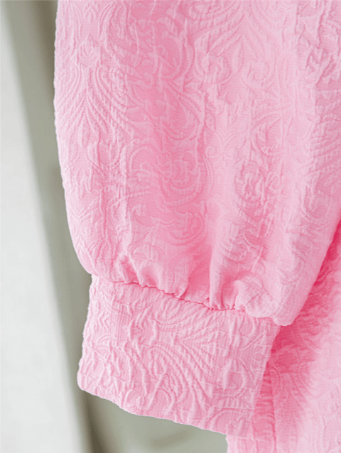 Önü Taşlı Düğme Detaylı Parçalı Arkası Fermuarlı Tunik -Pembe-Tunik-102-2101-R20