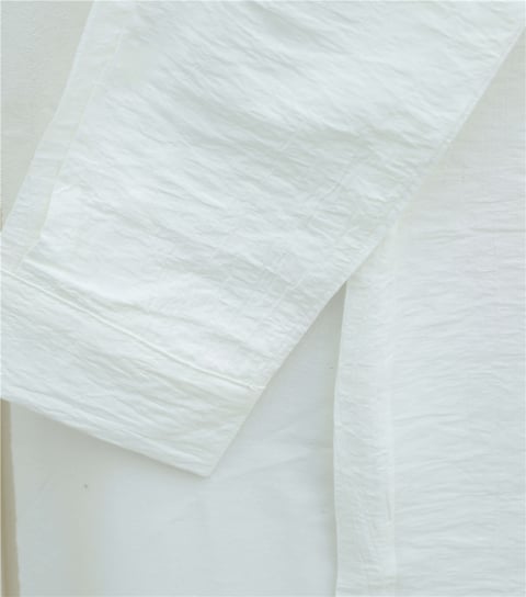 Oval Kesim Düğmeli Gömlek -Beyaz-Gömlek-357-2133-R02