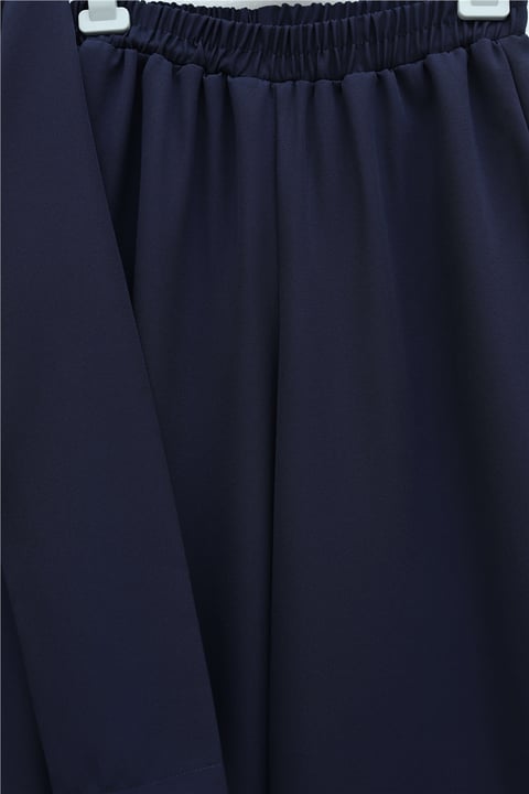 Pens Detaylı Önü Çapraz Bağlamalı Pantolonlu İthal Krep Takım -Laci-Takım-111-40728-R03