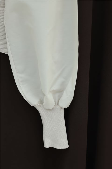 Poplin Kol Detaylı Düğmeli Triko Hırka -Taş-Hırka-364-1085-R43