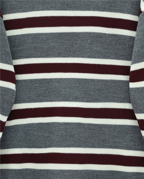 Renkli Çizgili Salaş Triko Tunik  -Füme-Tunik-109-0939-R18