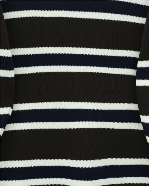 Renkli Çizgili Salaş Triko Tunik  -K. Kahve-Tunik-109-0939-R54