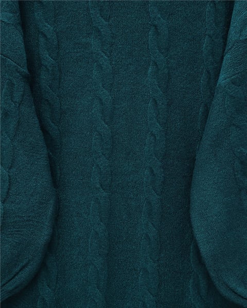 Saç Örgü Desen Yumoş Triko Kazak  -Zümrüt-Kazak-295-4511-R17