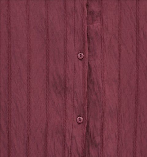 Şerit Çizgi Desenli Düğmeli Gömlek -Bordo-Gömlek-357-2207-R04