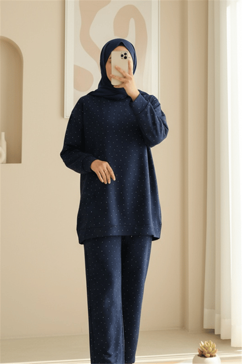Serpme Taş Detaylı Pantolonlu Oysho Takım  -Laci-Takım-253-13075-R03