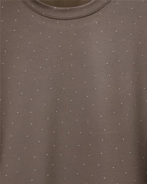 Serpme Taş Detaylı Pantolonlu Oysho Takım -Açık Kahve-Takım-253-13075-R76