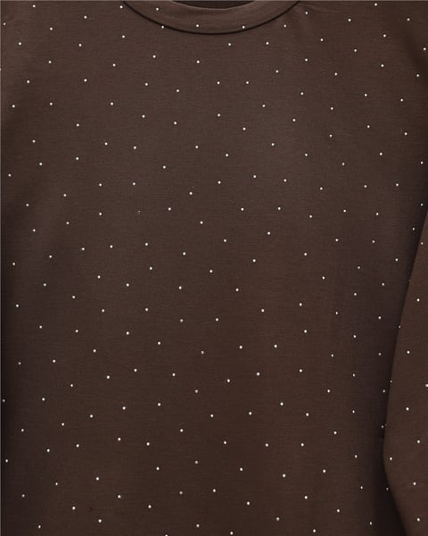 Serpme Taş Detaylı Pantolonlu Oysho Takım  -Kahve-Takım-253-13075-R15