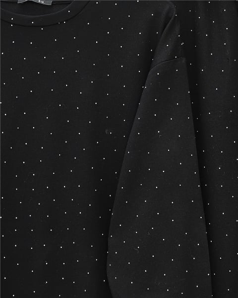 Serpme Taş Detaylı Pantolonlu Oysho Takım -Siyah-Takım-253-13075-R01