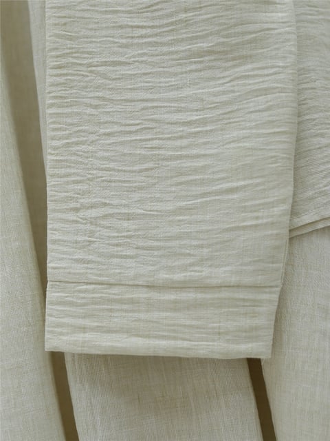 Taş Ve Kurdele Detaylı Etekli Keten Takım -Bej-Takım-307-2290-R56