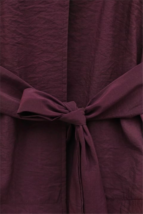 Tek Düğmeli Kuşaklı Etekliİkili Takım -Bordo-Takım-223-3088-R04