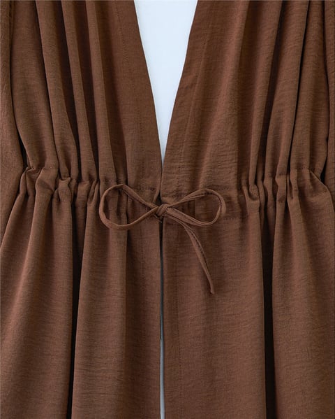 Tünel Bağcıklı Ayrobin Kimono Takım -Kahve-Takım-349-7073-R15