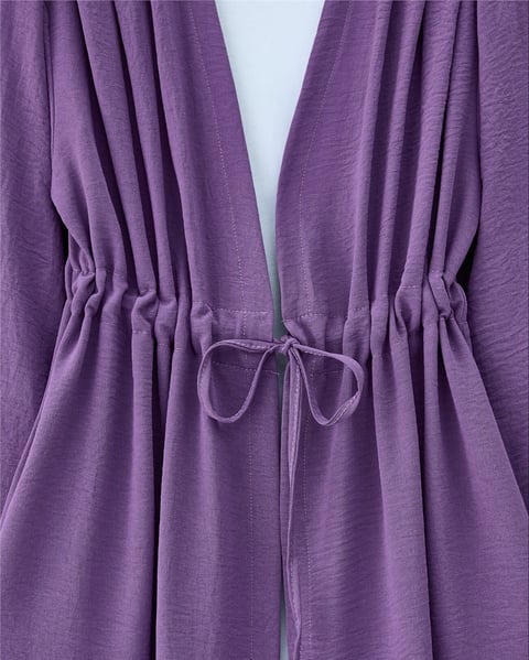 Tünel Bağcıklı Ayrobin Kimono Takım -Mor-Takım-349-7073-R34