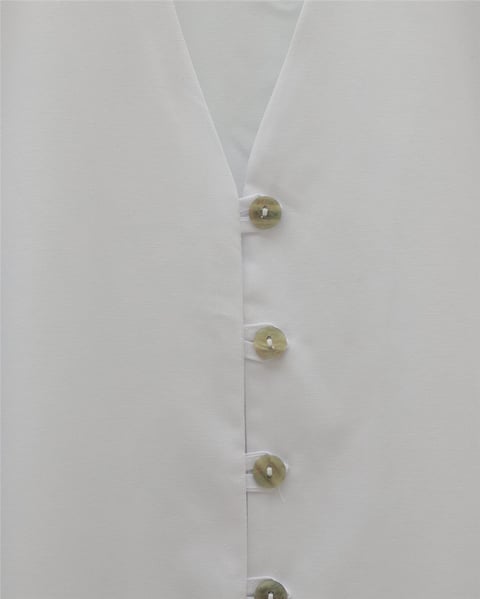 V Yaka Boydan Düğmeli Poplin Gömlek  -Beyaz-Gömlek-120-1603-R02