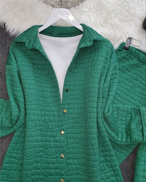 بدلة مبطنة بأزرار -أخضر-Takım-222-2841-R35