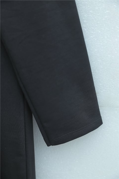 Yakalı  Düğmeli Beli Bağlamalı Penye Elbise  -Siyah-Elbise-349-5326-R01