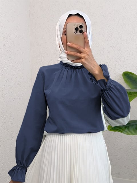Yakası Büzgülü Bluz     -Laci-Bluz-111-20840-R03