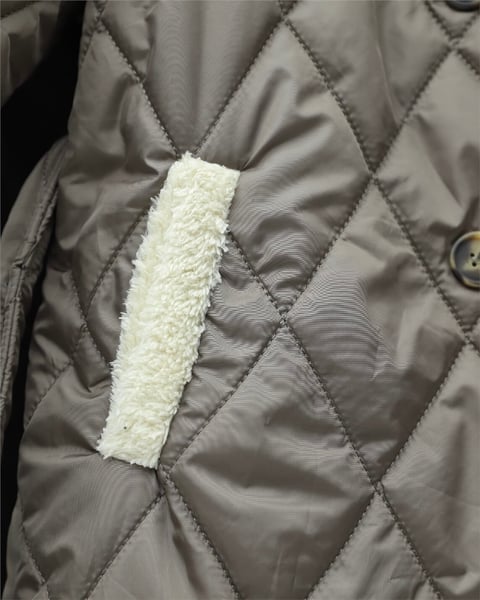 Yakası Kürklü Beli Kemerli Düğmeli Astarlı Kapitone Mont -Toprak-Mont-414-4905-R55
