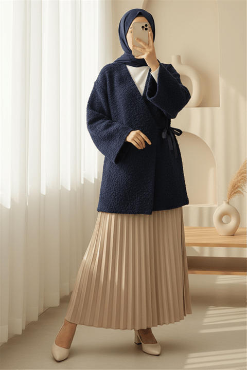 Yandan Bağlamalı Buklet Kimono   -Laci-Ceket-253-12961-R03