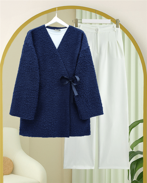 Yandan Bağlamalı Buklet Kimono   -Laci-Ceket-253-12961-R03