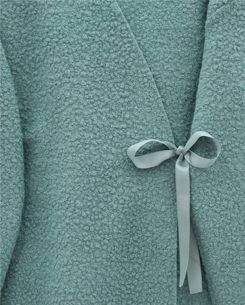 Yandan Bağlamalı Buklet Kimono   -Mint-Ceket-253-12961-R24