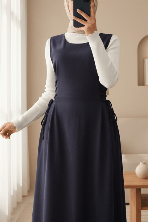 Yandan Bağlamalı Double Kumaş Jile  -Laci-Elbise-111-61602-R03