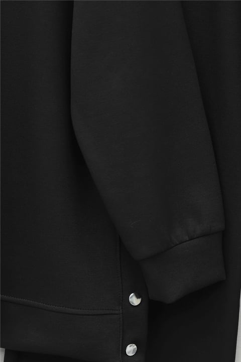 Yanları Çıtçıtlı Çimalı Pantolonlu Oyşo Takım  -Siyah-Takım-436-10060-R01