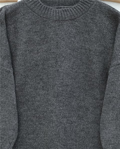 Yarım Boğazlı Salaş Triko Kazak -Füme-Kazak-109-0823-R18