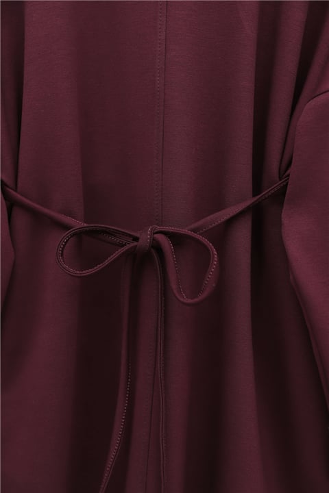 Yırtmaçlı Beli Bağcıklı Kolu Katlamalı Pantolonlu Oyşo Takım -Bordo-Takım-436-10061-R04