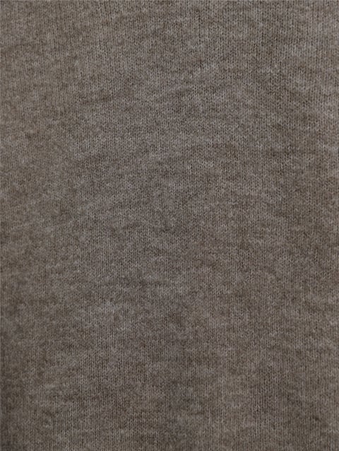 Yuvarlak Yaka Balon Kol Salaş Triko Kazak  -Kahve-Kazak-295-3416-R15