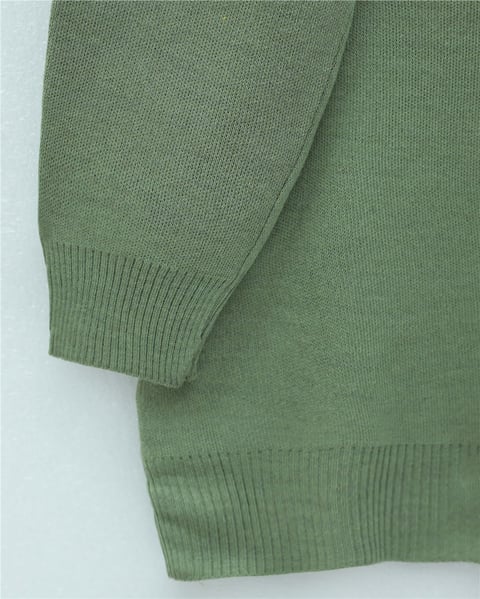Yuvarlak Yaka Fularlı Salaş Triko Tunik   -Çağla Y.-Kazak-109-9776-R70