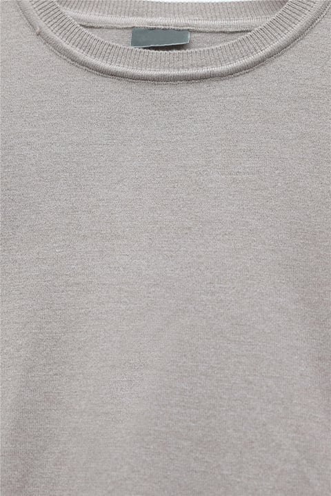 Yuvarlak Yaka Kolu Düğme Detaylı Triko Tunik  -Açık Kahve-Tunik-109-9793-R76