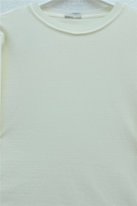 Yuvarlak Yaka Kolu Düğme Detaylı Triko Tunik   -Ekru-Tunik-109-9793-R07
