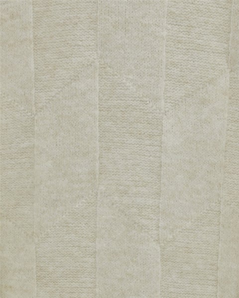 Yuvarlak Yaka Salaş Desenli Triko Kazak -Ekru-Kazak-295-4514-R07