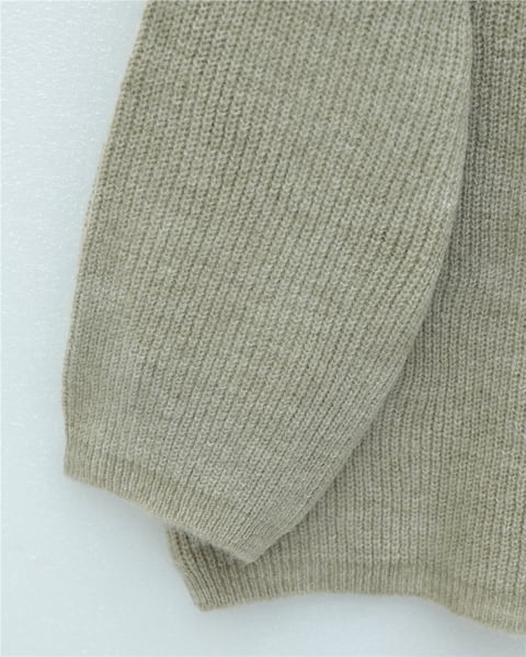 Yuvarlak Yaka Salaş Triko Kazak -Açık Vizon-Kazak-109-0951-R51