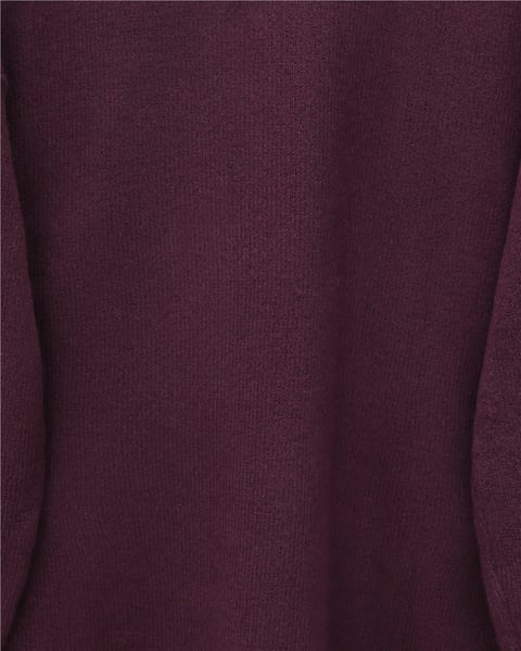 Yuvarlak Yaka Salaş Triko Kazak -Bordo-Kazak-109-0952-R04