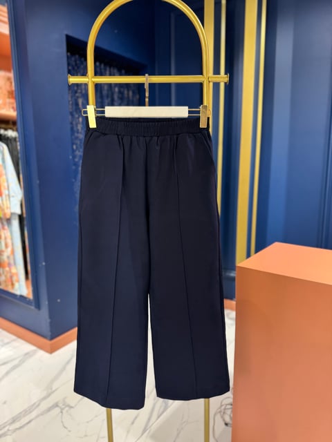 Önü Dikişli Krep Bilek Pantolon Lacivert