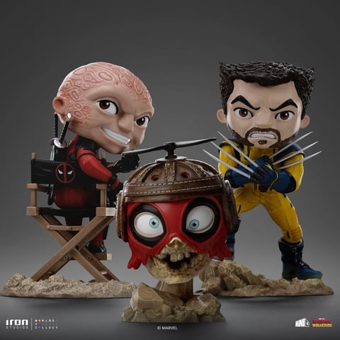 Iron Studios Deadpool, Wolverine and Headpool Unmasked Version MiniCo Set