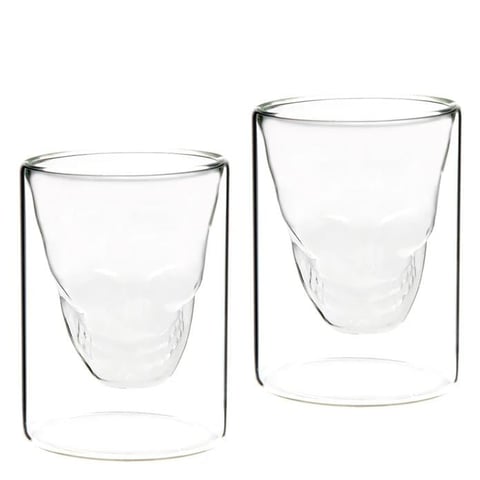 Jumbo Glory Double Wall 2'li Çift Cidarlı Skull Büyük Bardak 250 ml