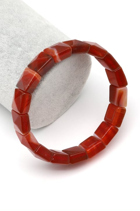 Akik Doğal Taş Bileklik 12 x 12 mm Özel Kesim - BLK-2384
