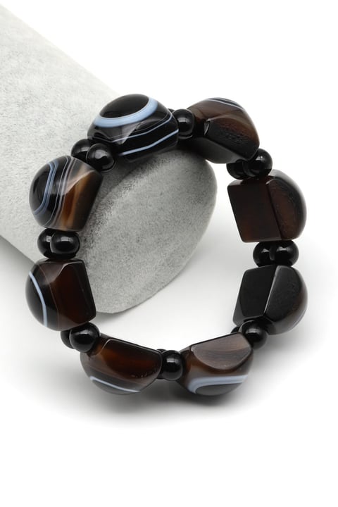 Akik Doğal Taş Bileklik 20 x 20 mm Özel Kesim - BLK-2290