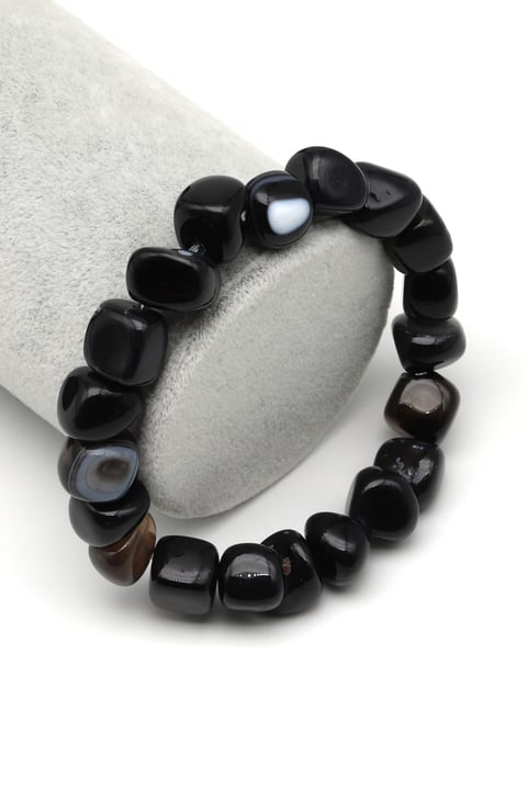Akik Doğal Taş Bileklik 6 x 13 mm Özel Kesim - BLK-2218