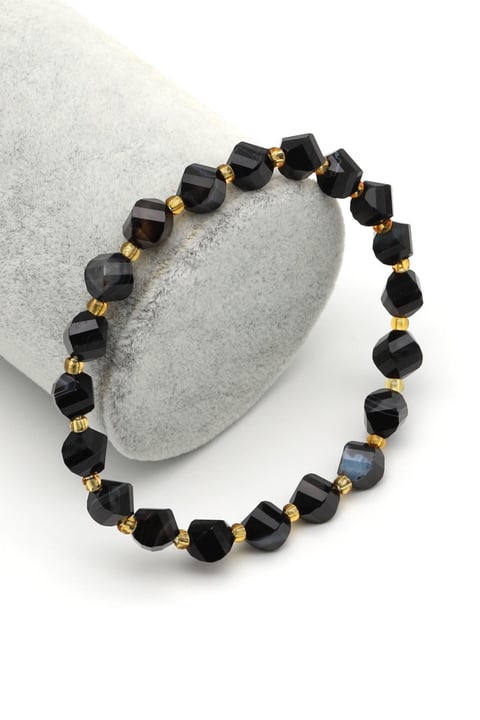 Akik Doğal Taş Bileklik 7 x 8 mm Burgu Kesim - BLK-2182